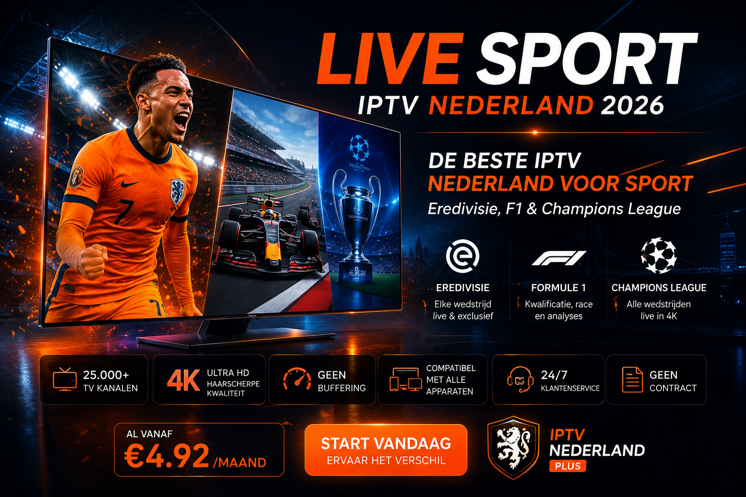 De Beste IPTV Nederland voor Sport — Eredivisie, F1 & Champions League